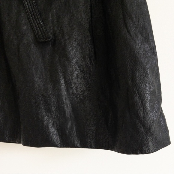 Free People Black Vegan Leather Belted Mini Skirt - Picture 6 of 12